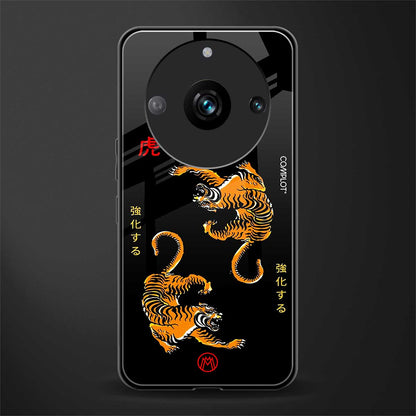 tigers black back phone cover | glass case for realme 11 pro 5g
