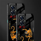 tigers black back phone cover | glass case for realme c55