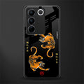 tigers black back phone cover | glass case for vivo v27 pro 5g