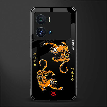 tigers black back phone cover | glass case for iQOO 9 Pro