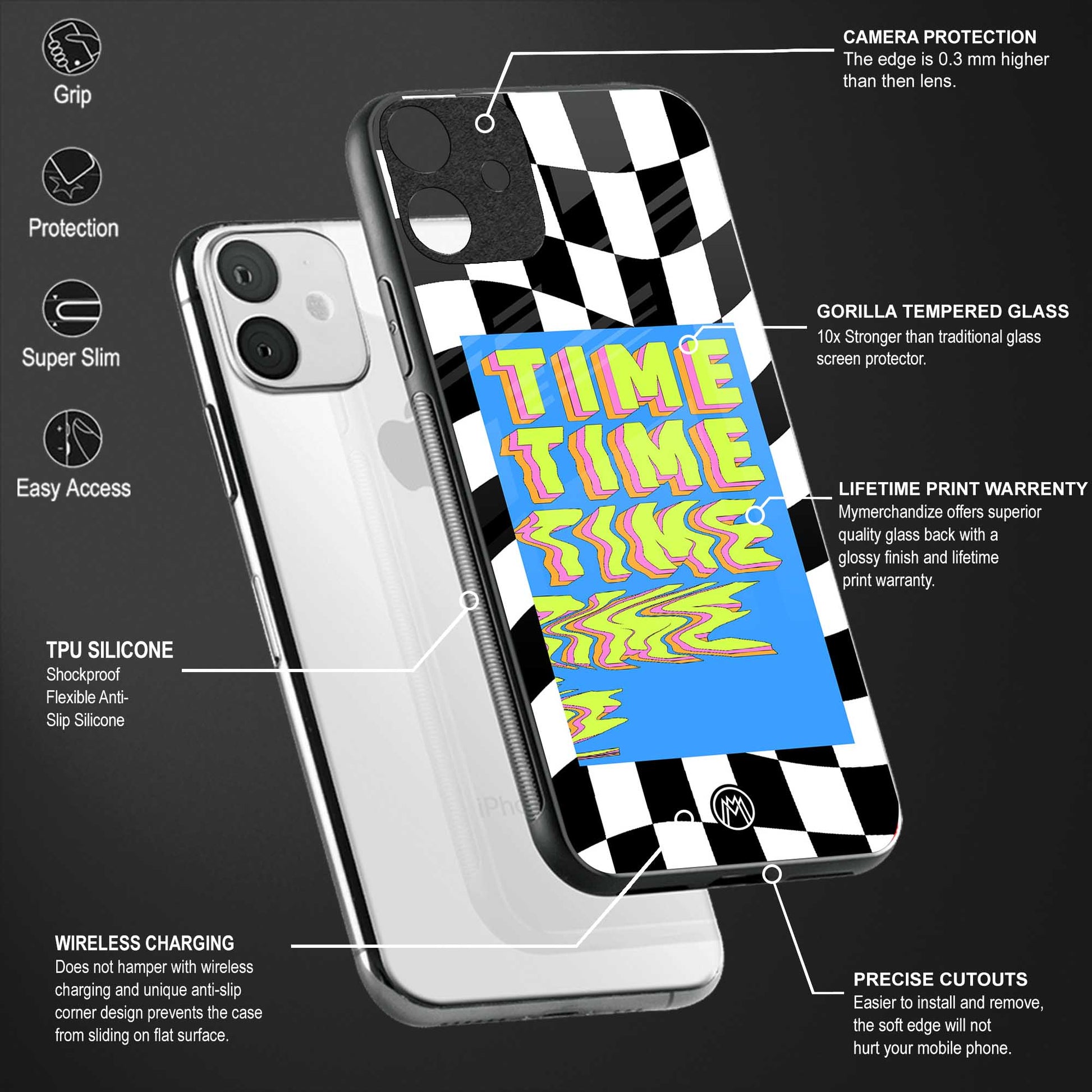 time back phone cover | glass case for vivo v25-5g
