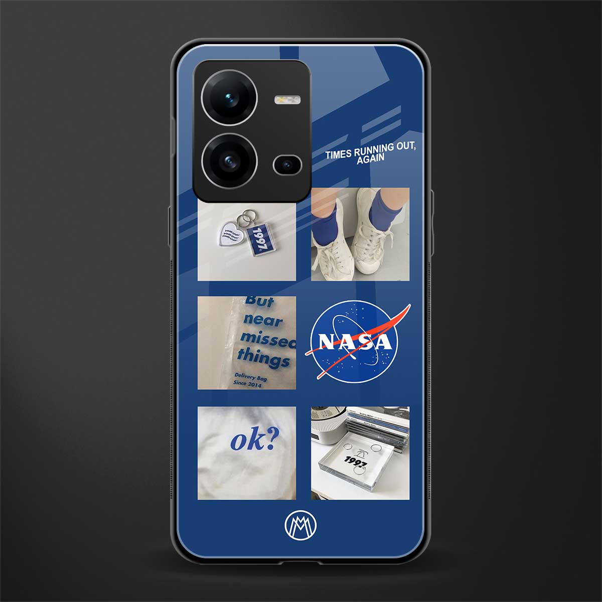 time is running out back phone cover | glass case for vivo v25-5g