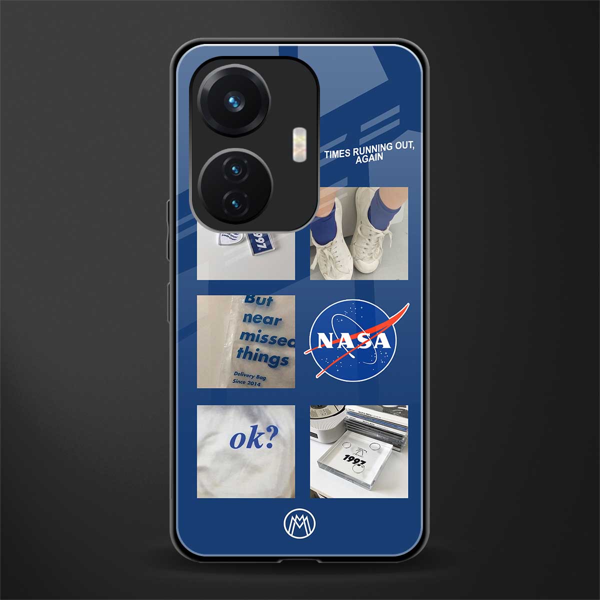 time is running out back phone cover | glass case for vivo t1 44w 4g