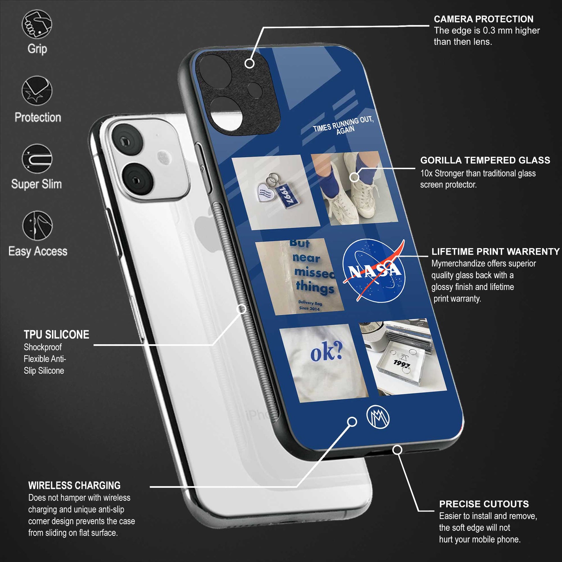 time is running out back phone cover | glass case for vivo t1 44w 4g