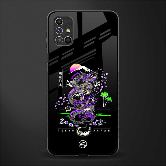 tokyo japan purple dragon black glass case for samsung galaxy m31s image