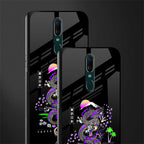 tokyo japan purple dragon black glass case for oppo f11 image-2