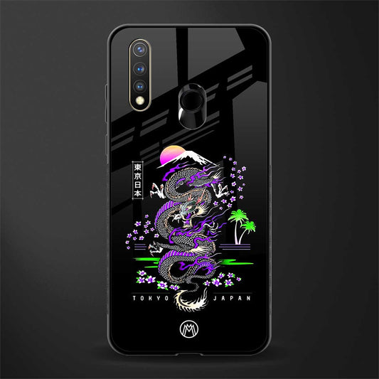tokyo japan purple dragon black glass case for vivo u20 image