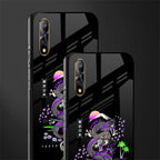 tokyo japan purple dragon black glass case for vivo z1x image-2