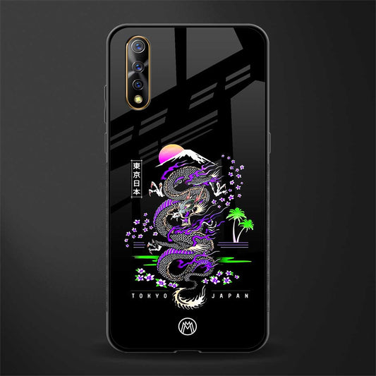 tokyo japan purple dragon black glass case for vivo s1 image