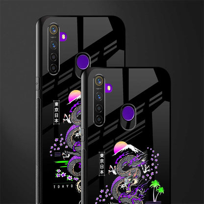 tokyo japan purple dragon black glass case for realme 5i image-2