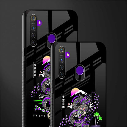 tokyo japan purple dragon black glass case for realme 5s image-2
