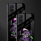 tokyo japan purple dragon black glass case for samsung galaxy a71 image-2