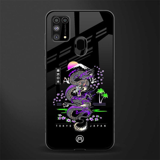 tokyo japan purple dragon black glass case for samsung galaxy f41 image