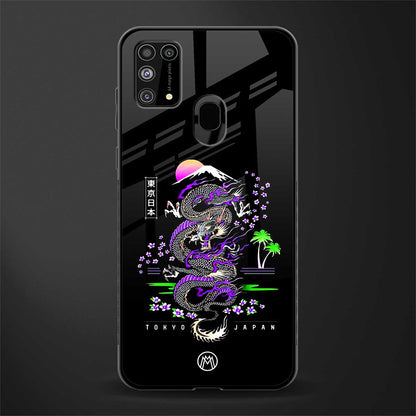 tokyo japan purple dragon black glass case for samsung galaxy m31 prime edition image