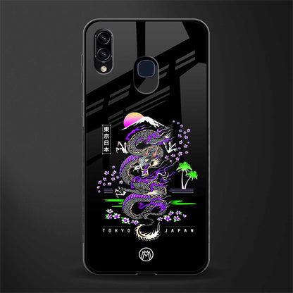 tokyo japan purple dragon black glass case for samsung galaxy m10s image