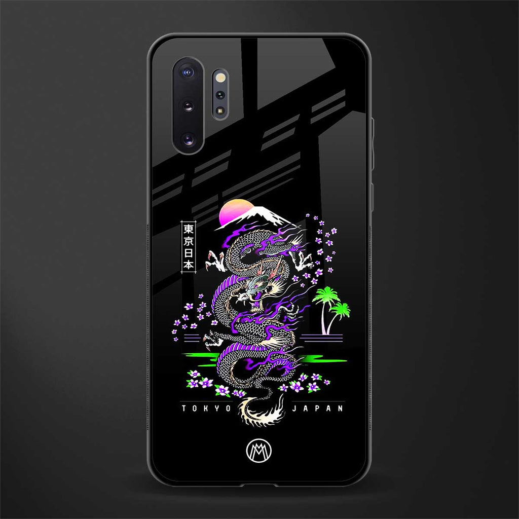 tokyo japan purple dragon black glass case for samsung galaxy note 10 plus image
