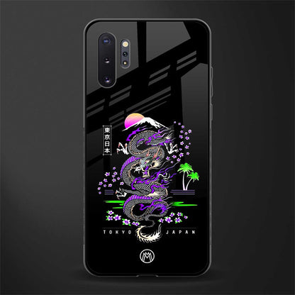 tokyo japan purple dragon black glass case for samsung galaxy note 10 plus image