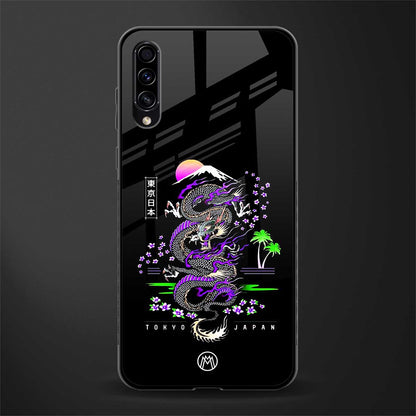 tokyo japan purple dragon black glass case for samsung galaxy a70 image