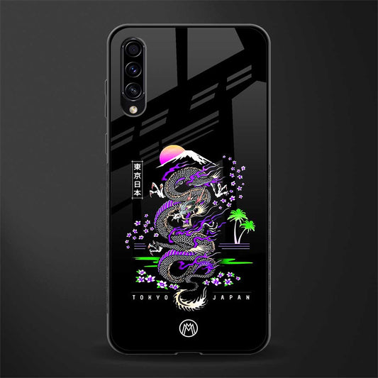 tokyo japan purple dragon black glass case for samsung galaxy a70 image