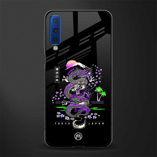 tokyo japan purple dragon black glass case for samsung galaxy a7 2018 image