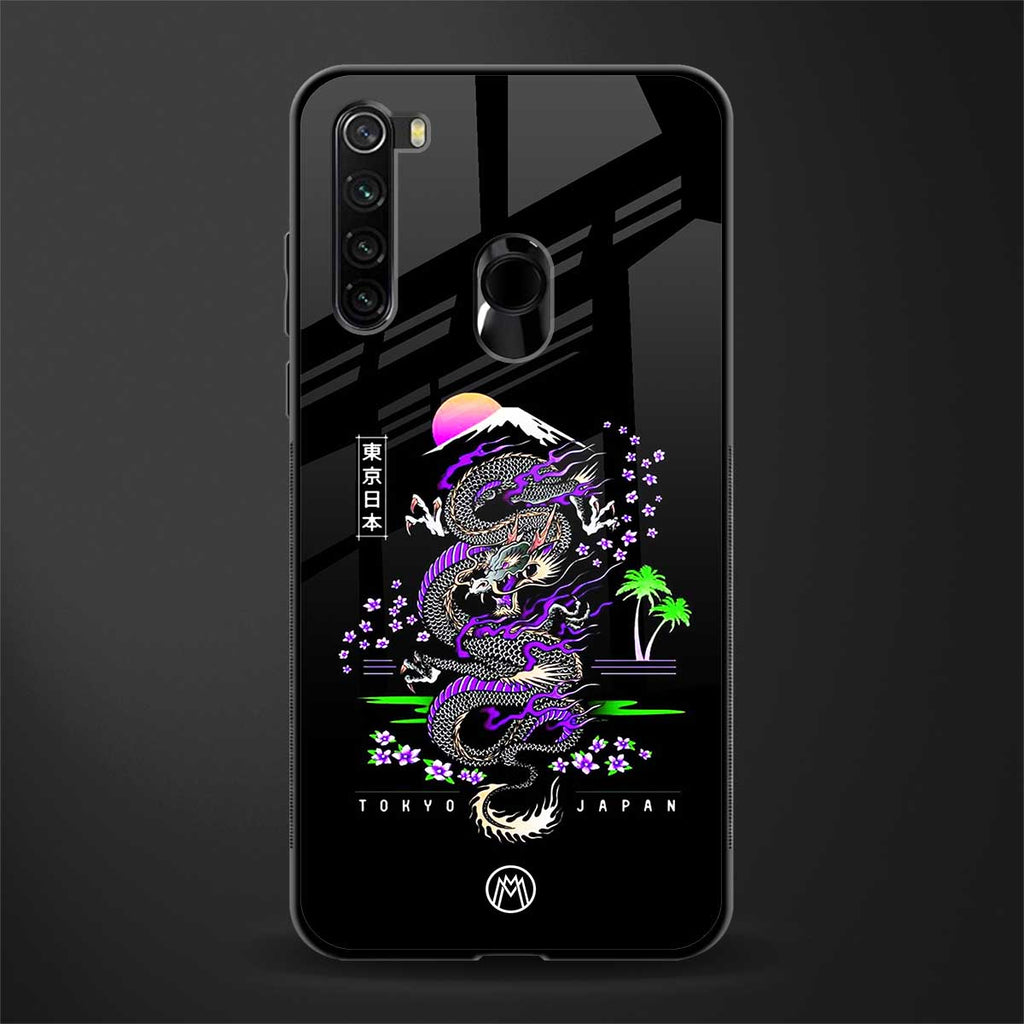 tokyo japan purple dragon black glass case for redmi note 8 image