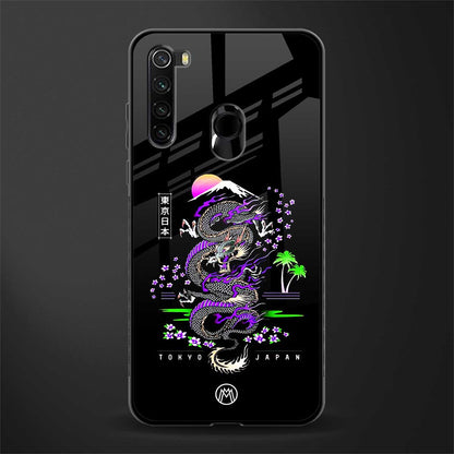 tokyo japan purple dragon black glass case for redmi note 8 image