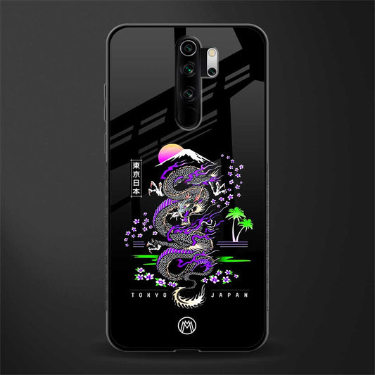 tokyo japan purple dragon black glass case for redmi note 8 pro image
