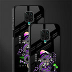 tokyo japan purple dragon black glass case for poco m2 pro image-2