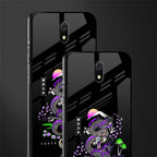 tokyo japan purple dragon black glass case for redmi 8a image-2