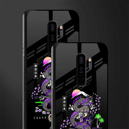 tokyo japan purple dragon black glass case for samsung galaxy s9 plus image-2