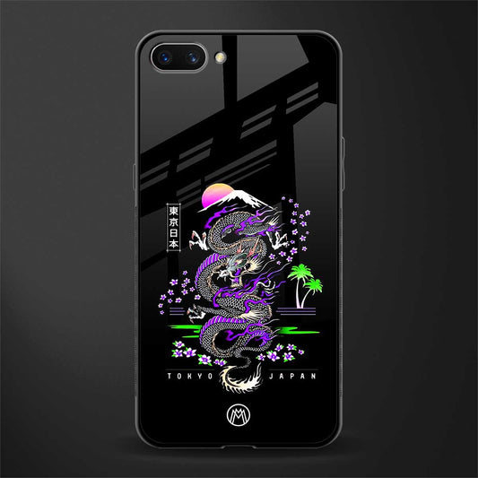 tokyo japan purple dragon black glass case for oppo a3s image
