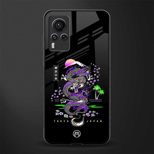 tokyo japan purple dragon black glass case for vivo x60 pro image
