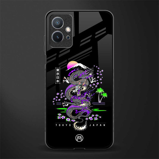 tokyo japan purple dragon black glass case for vivo y75 5g image