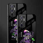tokyo japan purple dragon black glass case for vivo v23e image-2
