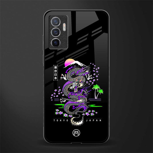 tokyo japan purple dragon black glass case for vivo v23e image