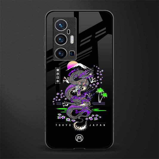 tokyo japan purple dragon black glass case for vivo x70 pro plus image