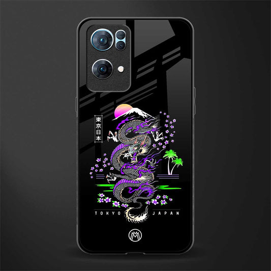 tokyo japan purple dragon black glass case for oppo reno7 pro 5g image
