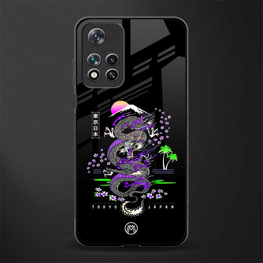 tokyo japan purple dragon black glass case for poco m4 pro 5g image