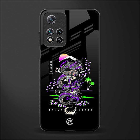 tokyo japan purple dragon black glass case for xiaomi 11i 5g image