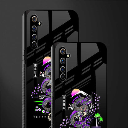 tokyo japan purple dragon black glass case for realme x50 pro image-2