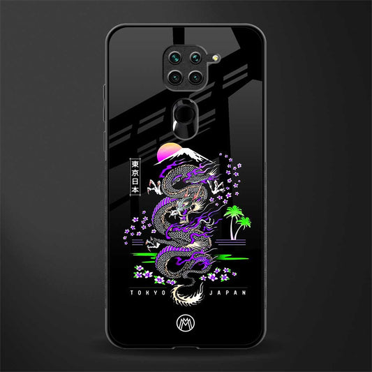 tokyo japan purple dragon black glass case for redmi note 9 image
