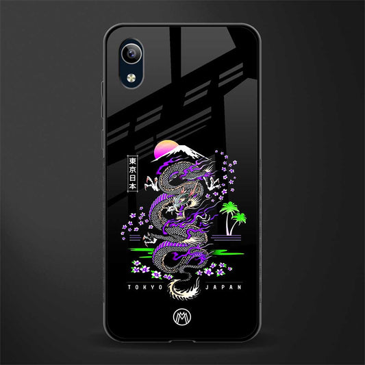 tokyo japan purple dragon black glass case for vivo y90 image