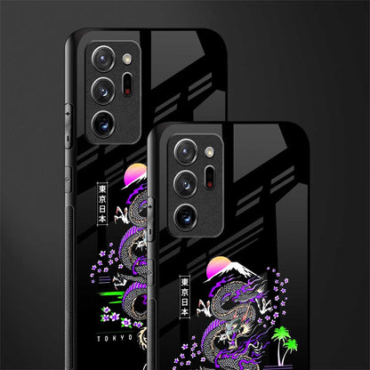 tokyo japan purple dragon black glass case for samsung galaxy note 20 ultra 5g image-2