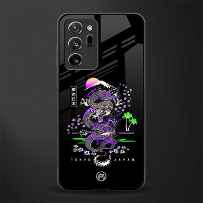 tokyo japan purple dragon black glass case for samsung galaxy note 20 ultra 5g image