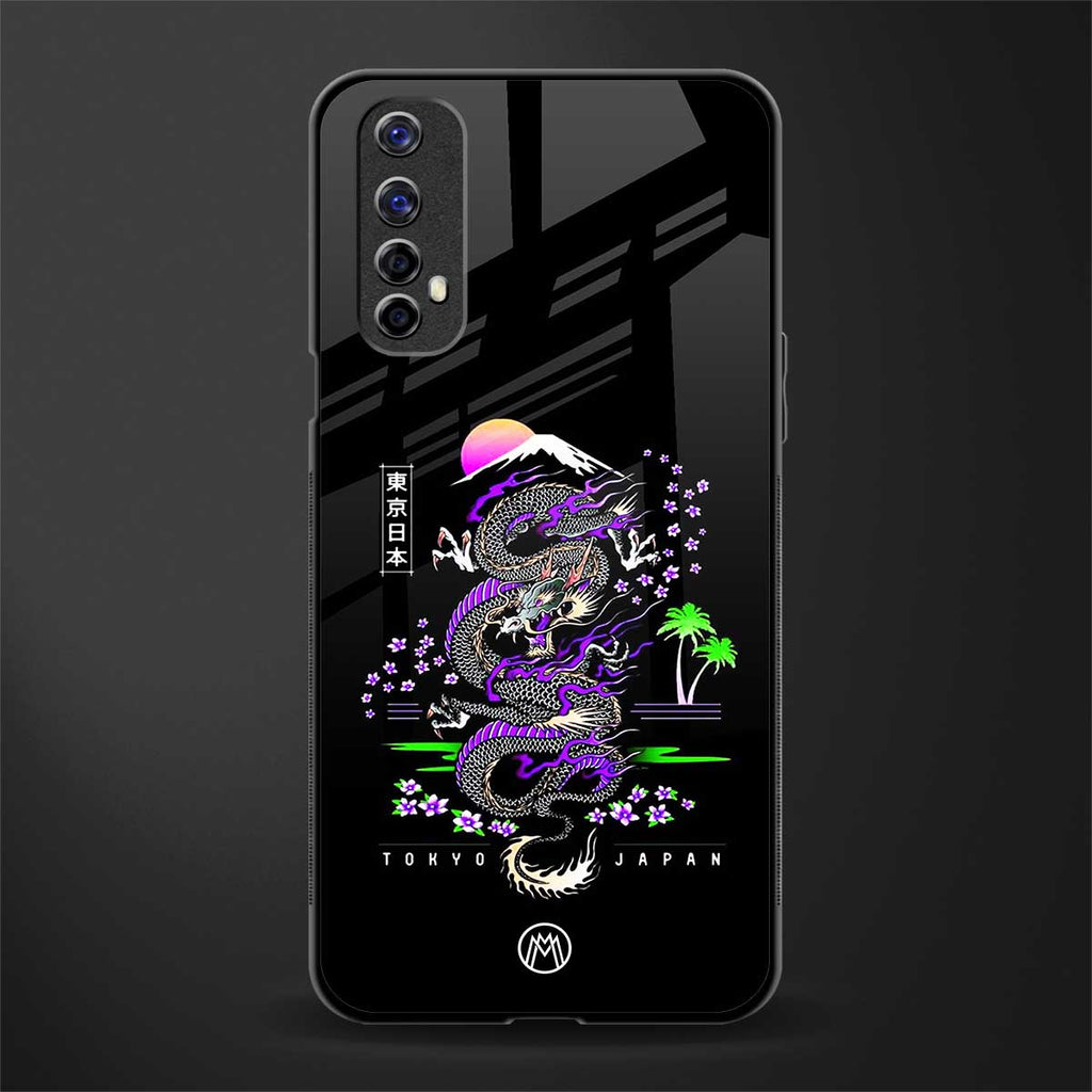 tokyo japan purple dragon black glass case for realme narzo 20 pro image