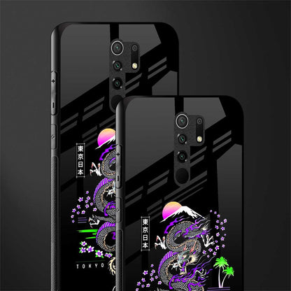 tokyo japan purple dragon black glass case for poco m2 reloaded image-2