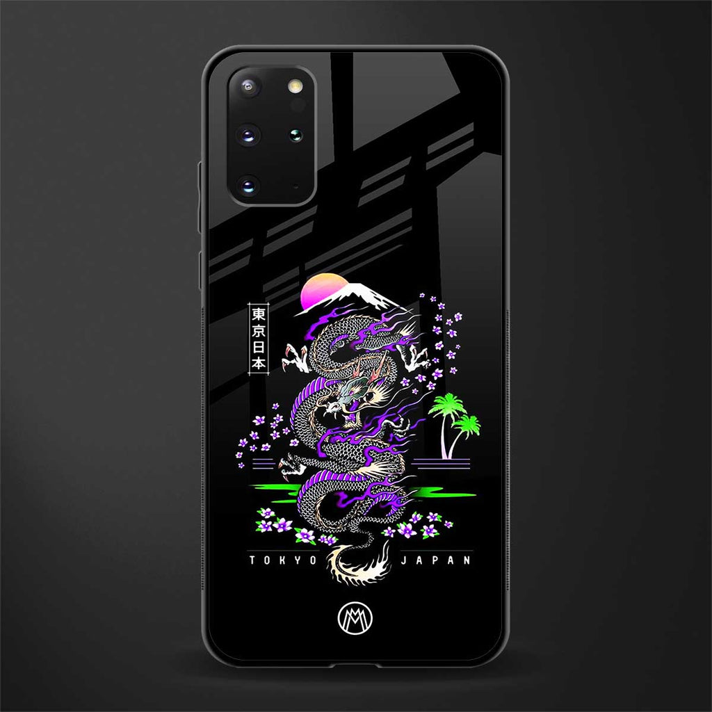 tokyo japan purple dragon black glass case for samsung galaxy s20 plus image