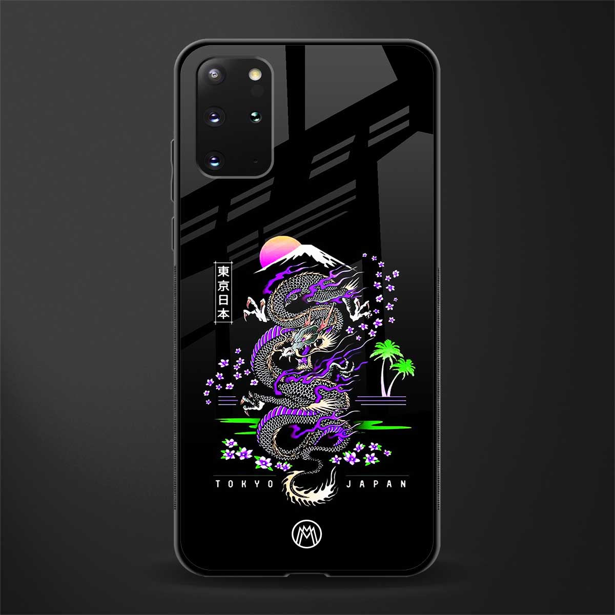 tokyo japan purple dragon black glass case for samsung galaxy s20 plus image