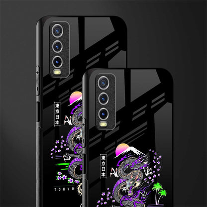 tokyo japan purple dragon black glass case for vivo y20svivo y20avivo y20g image-2
