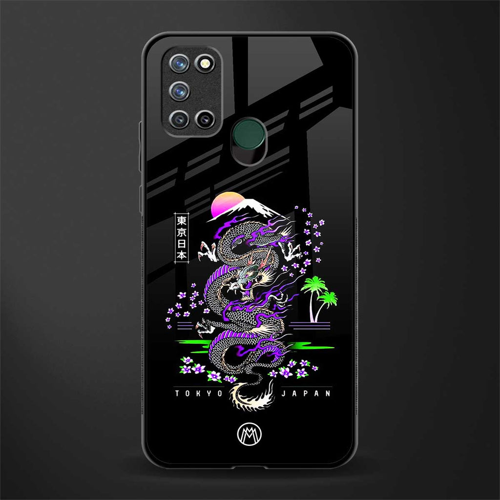 tokyo japan purple dragon black glass case for realme 7i image